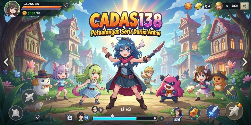Screenshot gameplay CADAS138 yang menunjukkan pertarungan seru dan karakter anime.
