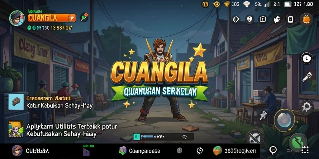 Tampilan aplikasi CUANGILA dengan fitur utilitas lengkap.