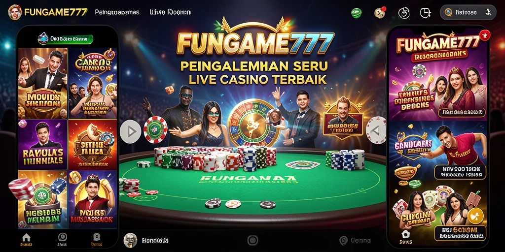 Tampilan gameplay langsung FUNGAME777 yang dinamis dan menarik.