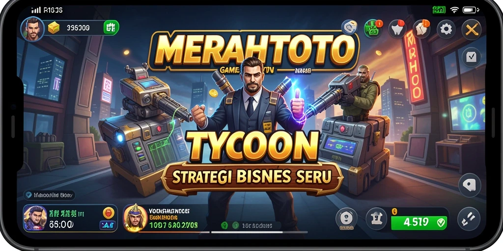 Tangkapan layar gameplay MERAHTOTO menampilkan pengelolaan bisnis yang seru.