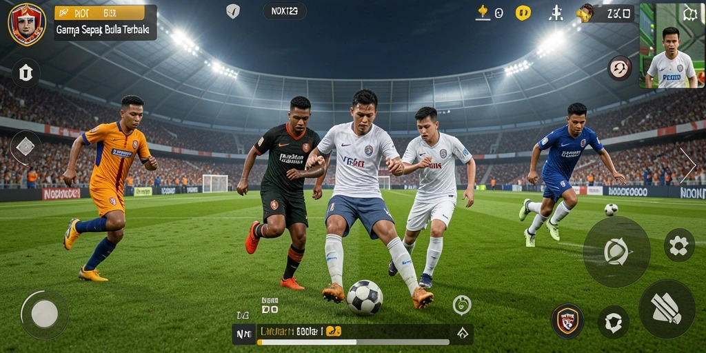 Gameplay menyerupai pertandingan sepak bola nyata yang mendebarkan.