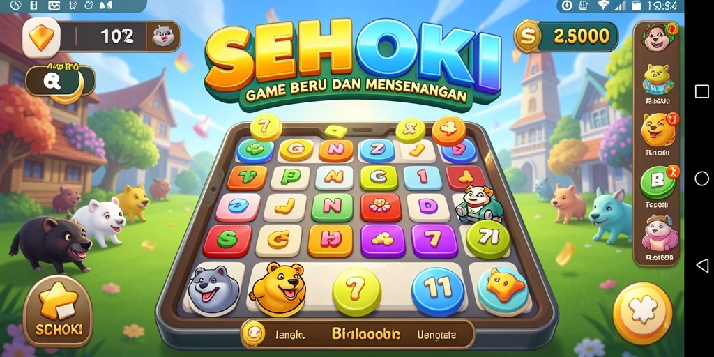 Tampilan gameplay seru SEHOKI yang penuh warna dan interaktif.