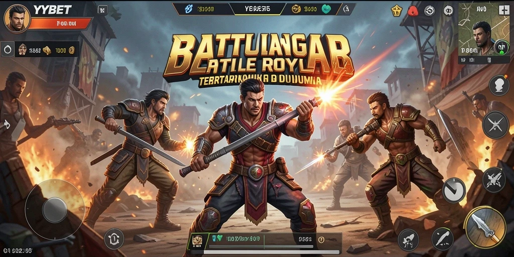 Screenshot gameplay YYBET yang menampilkan pertarungan seru di arena Battle Royale.